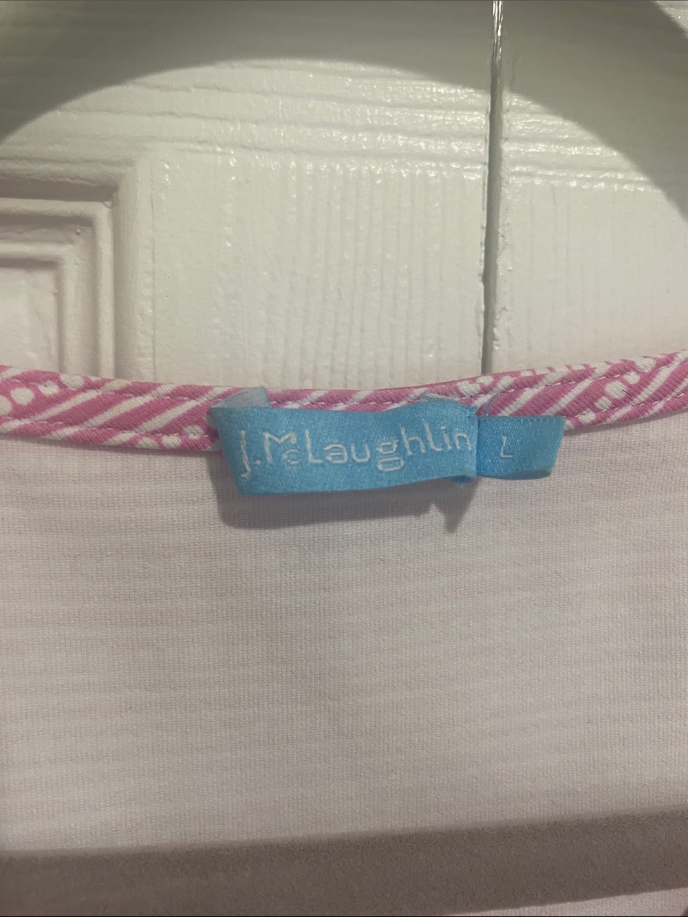 J. McLaughlin Pink and White Sleeveless Shift Dress - Picture 3 of 5